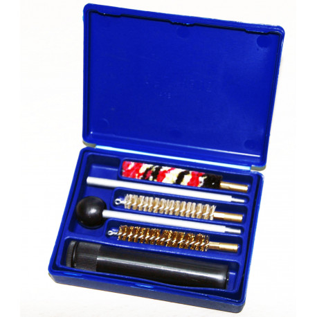 KIT LIMPIEZA PISTOLA/REVÓLVER 2 BAQUETAS ALUMINIO, GRATA LANA, CRIN, METÁLICO, TUBO ACEITE, C.9mm-MOD.082