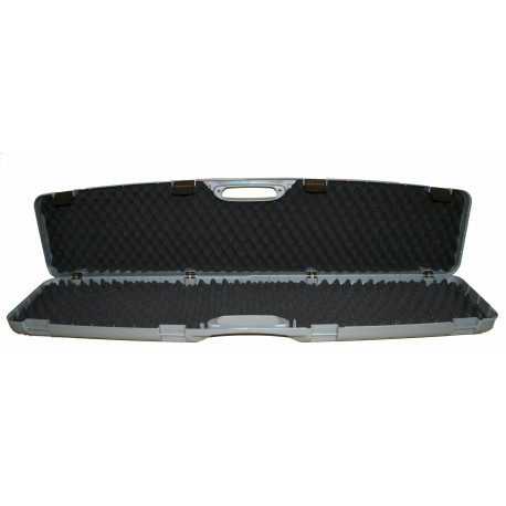 MALETÍN POLIPROPILENO PARA RIFLE COLOR GRIS PLATA 4 CIERRES INTERIOR ESPUMA