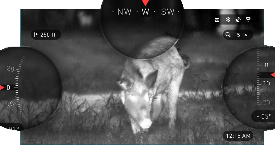 Interfaz de usuario del monocular térmico digital ATN OTS HD384 2-8x